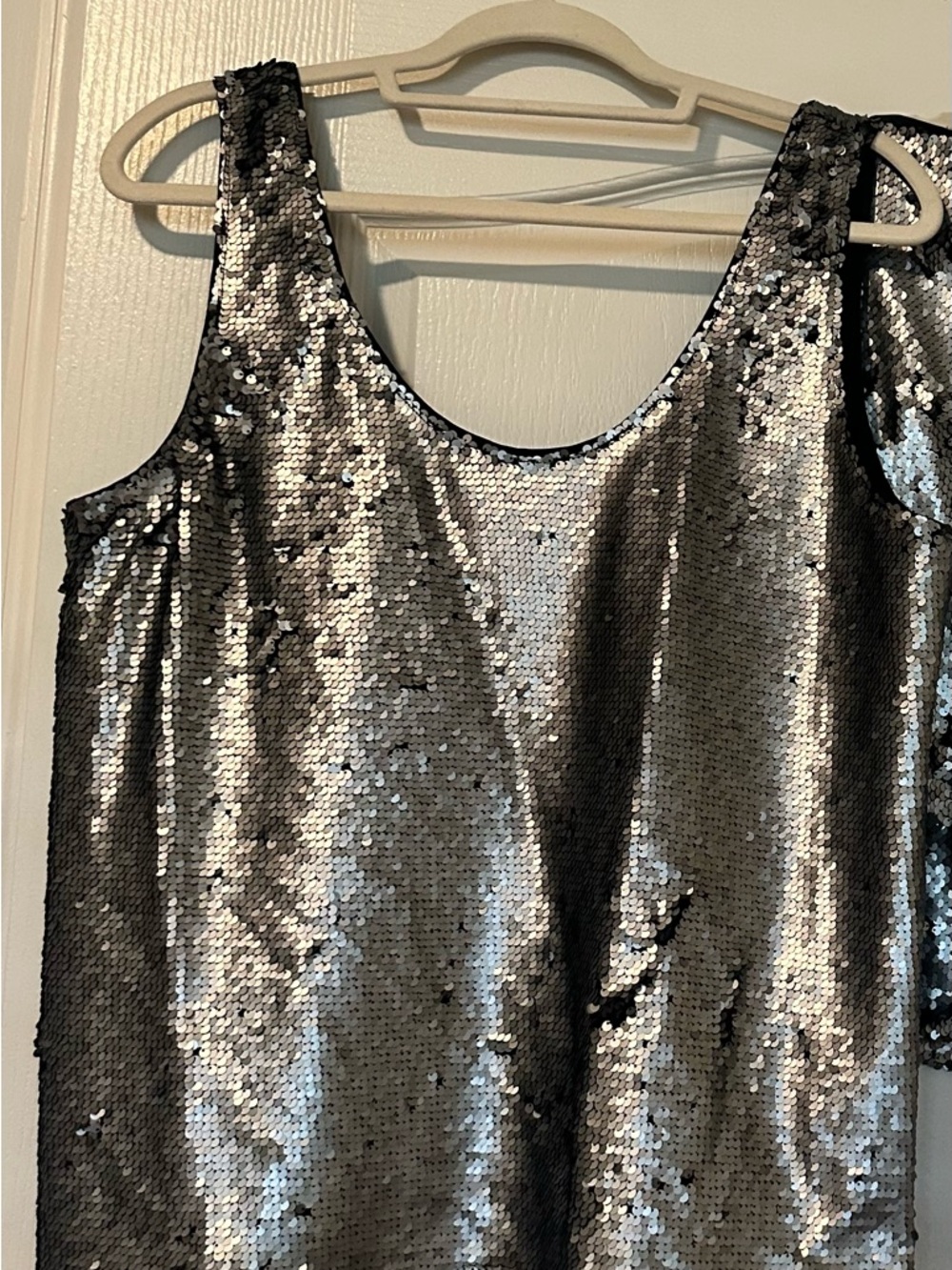 Calvin Klein Silver Sequin Top